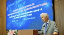 Giáo sư Trần Thanh Vân, Chủ tịch Hội Khoa học Gặp gỡ Việt Nam phát biểu tại buổi lễ.