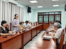bà Nguyễn Thị Thu Huyền, Điều phối viên Qũy Môi trường toàn cầu – Chương trình phát triển Liên Hợp Quốc, tài trợ các dự án nhỏ tại Việt Nam (UNDP/GEF SGP) phát biểu tại buổi làm việc