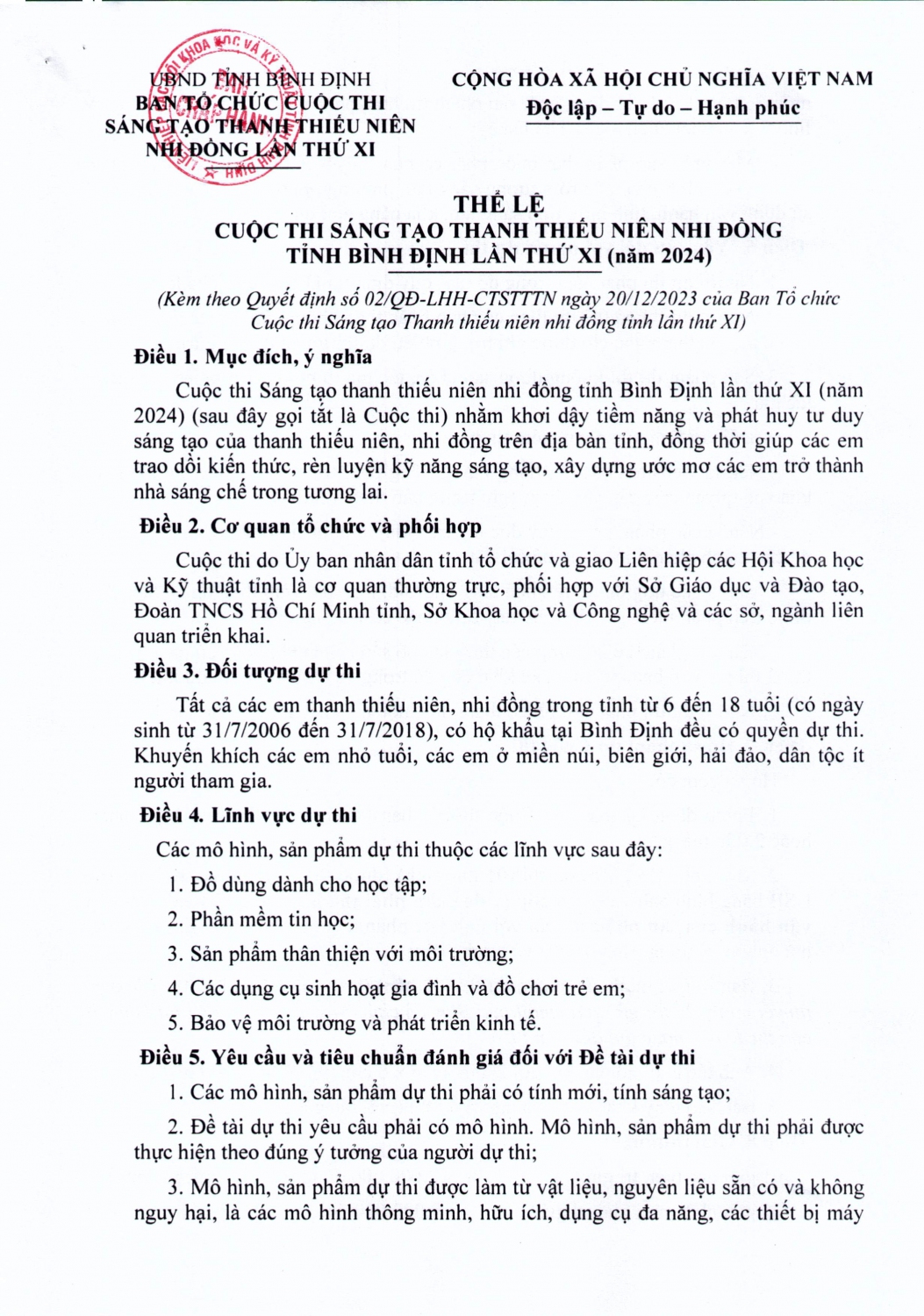 the le cuoc thi 1