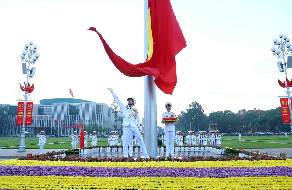Lễ Thượng cờ trên Quảng trường Ba Đình_Ảnh: TTXVN
