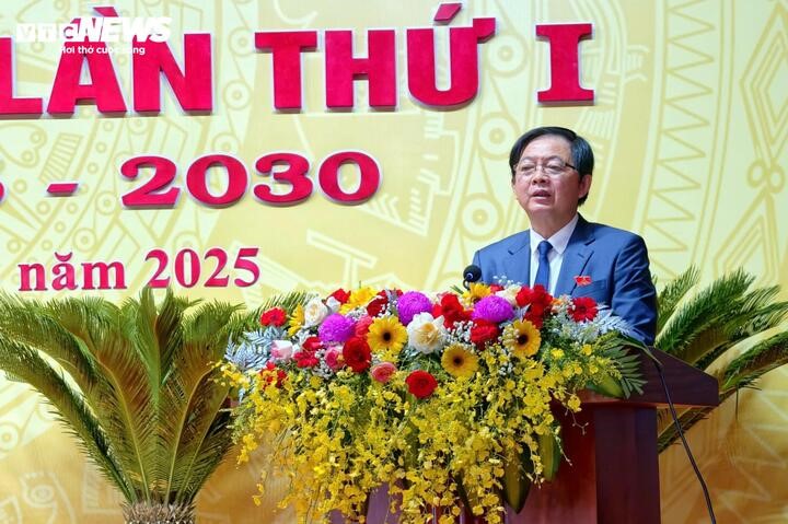 Đồng chí Hồ Quốc Dũng ,Bí thư Tỉnh ủy Gia Lai phát biểu chỉ đạo tại Đại hội Đảng bộ Ủy ban nhân dân tỉnh. Ảnh: N.D