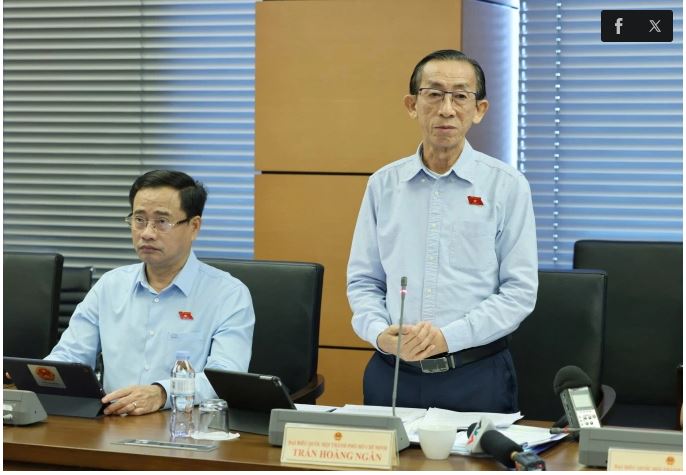 Đại biểu Quốc hội Trần Hoàng Ngân tại phiên thảo luận tổ. Ảnh: Cổng TTĐT Quốc hội