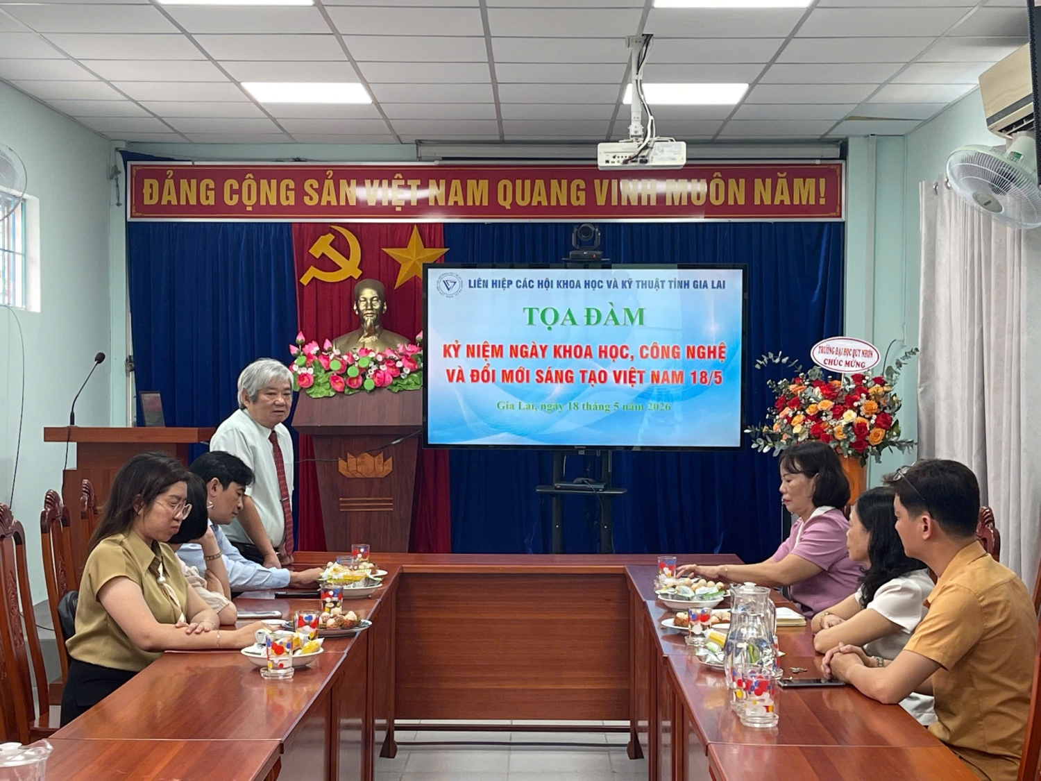 Ông Cao Văn Bình – Chủ tịch Liên hiệp Hội Gia Lai phát biểu tại buổi tọa đàm
