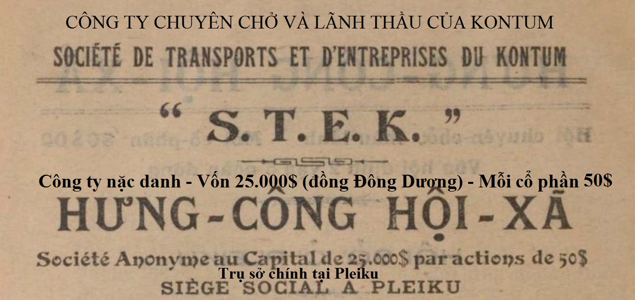 Trích tên của Công ty STEK trong bản Điều lệ Công ty in năm 1927